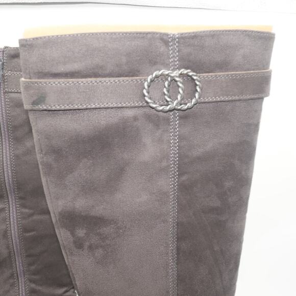 NEW Lifestride Daring Women's 8 Knee High Boots Gray Suede Square Heel - Picture 7 of 9